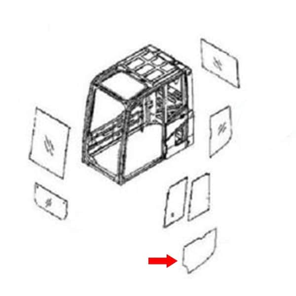 20Y-53-11451 Lower Door Window For Komatsu Excavator PC350LC-8 PC400-8 PC400LC-8